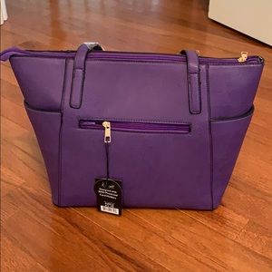 NWT PURPLE RFID PROTECTED K CARROLL PURSE